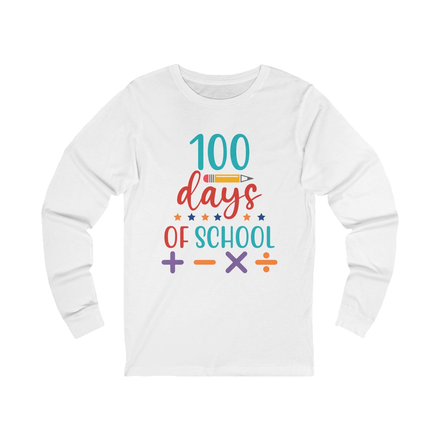 100 Days of School Jersey Long Sleeve Tee