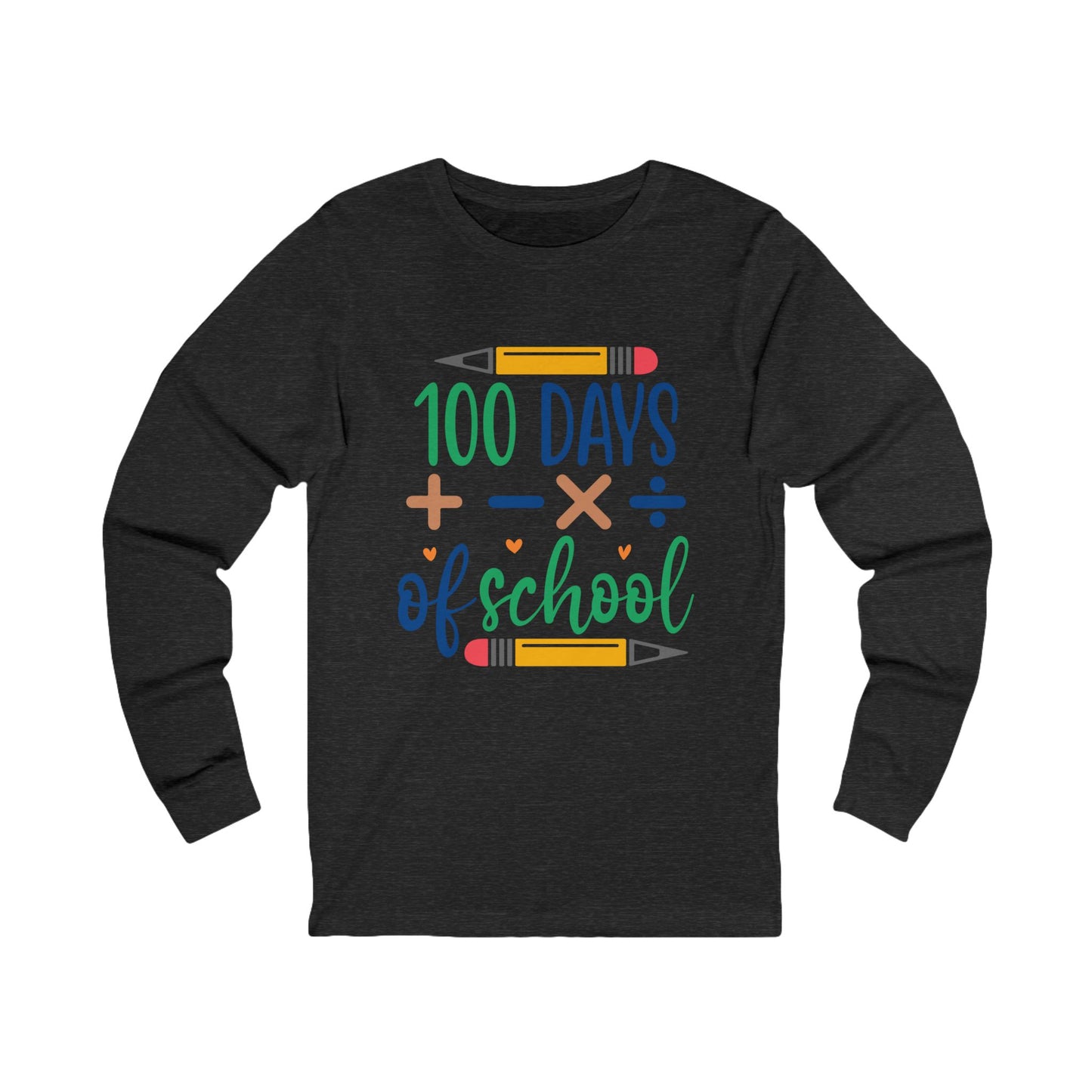 100 Days of School Jersey Long Sleeve Tee