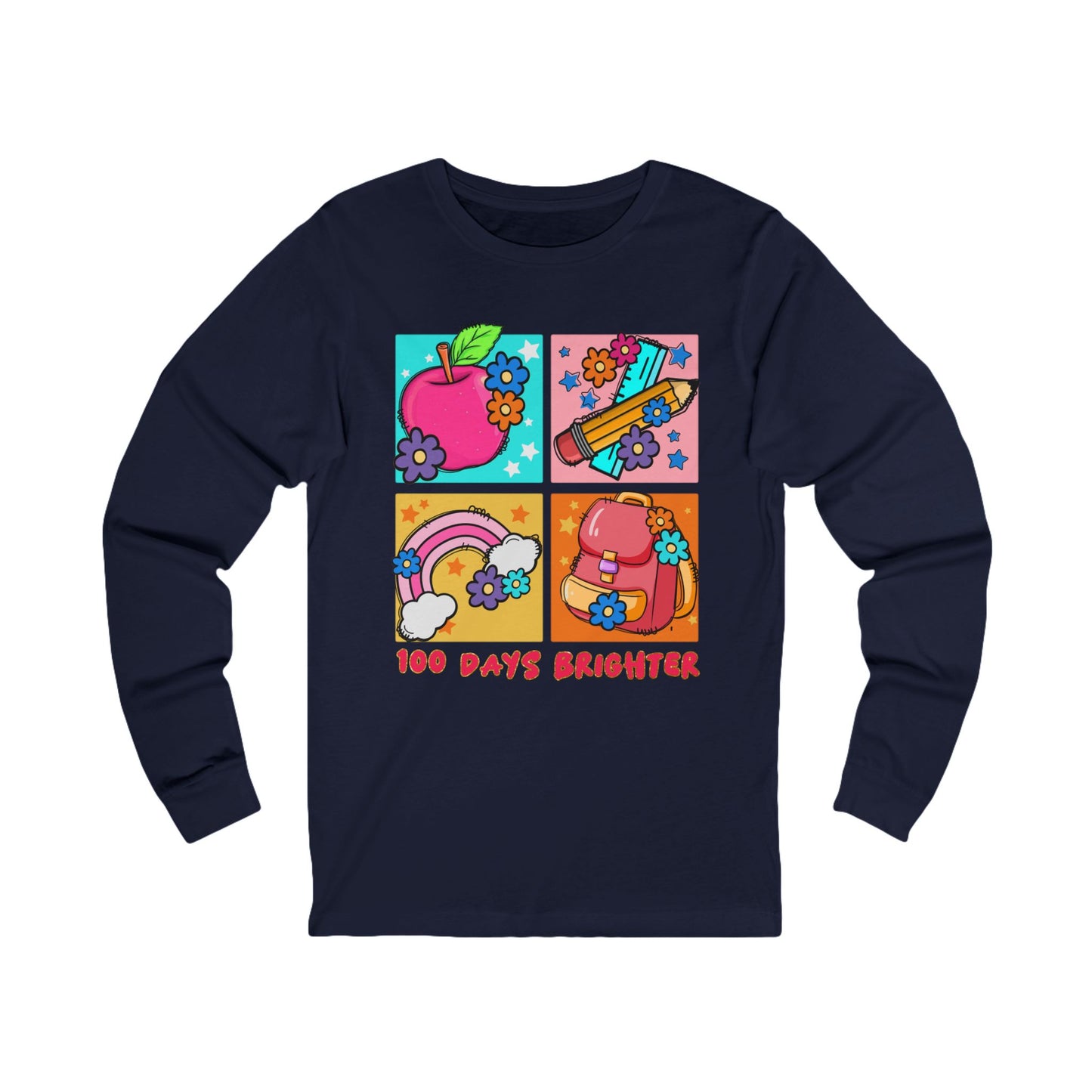 100 days brighter Jersey Long Sleeve Tee