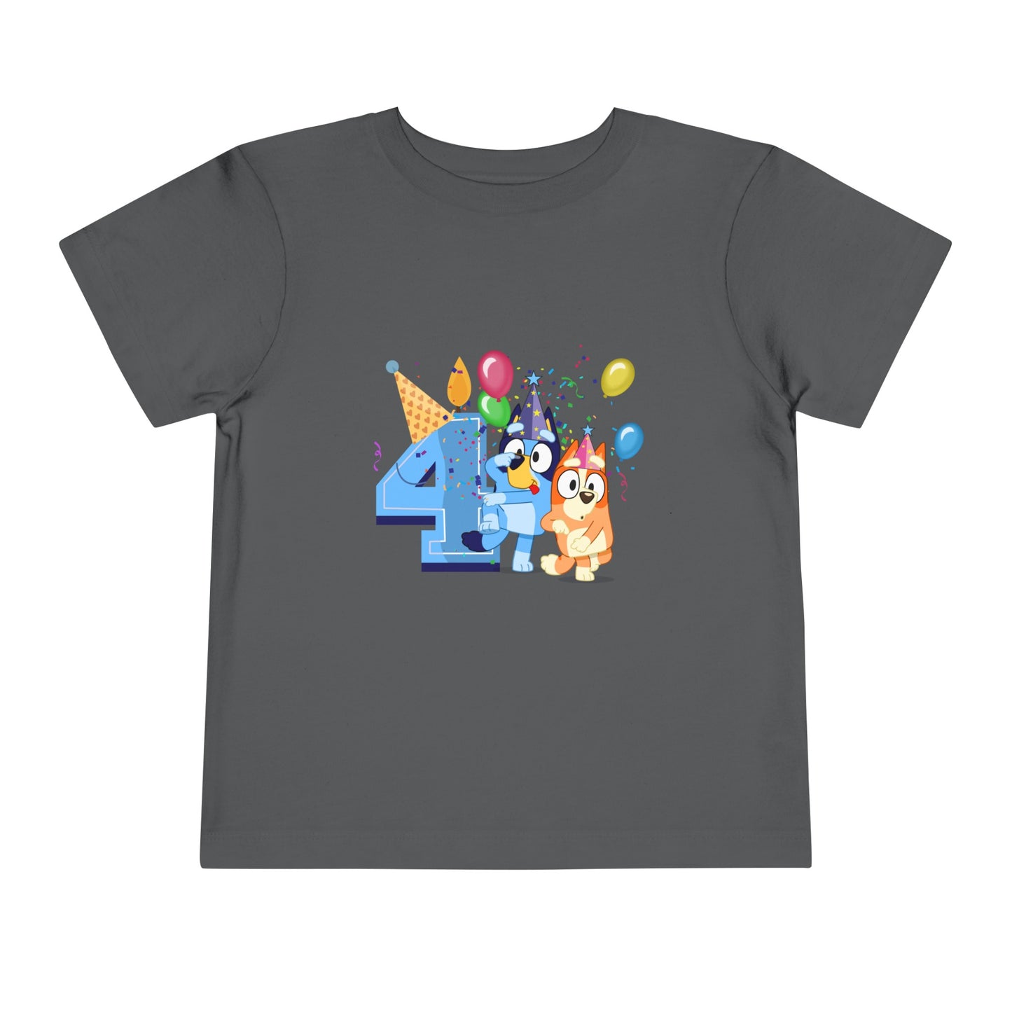 4th Birthday Toddler Short Sleeve Tee