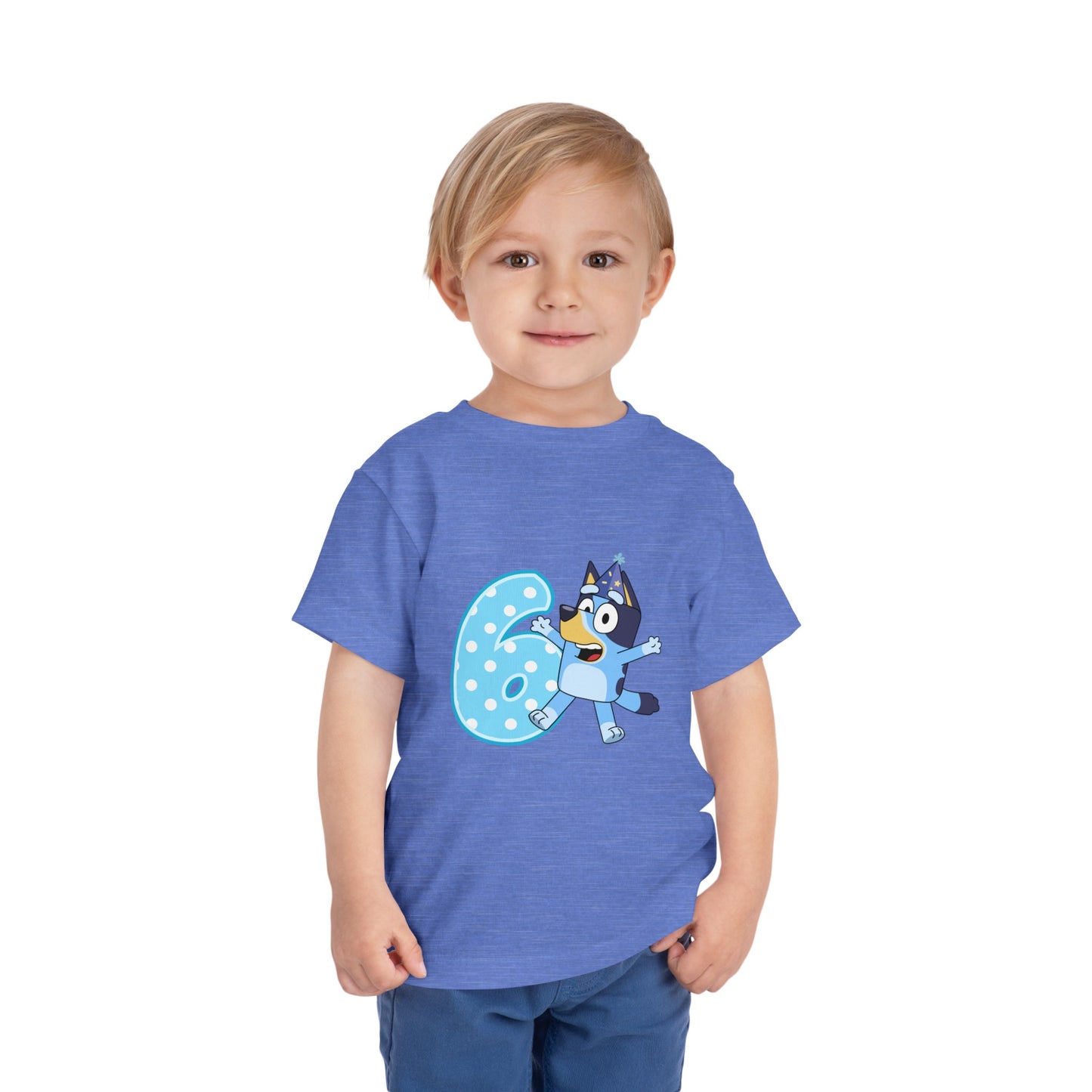 #6 Birthday Toddler Short Sleeve Tee