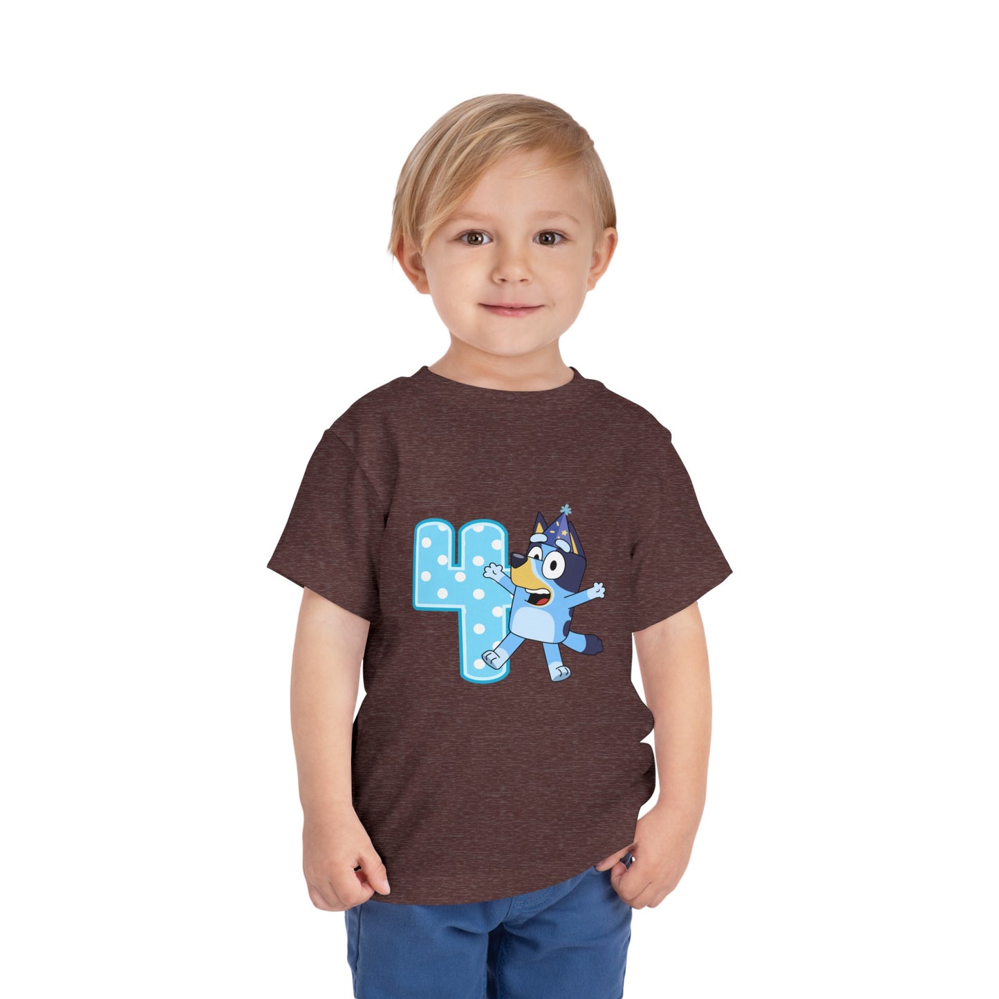 #4 Birthday Toddler Short Sleeve Tee