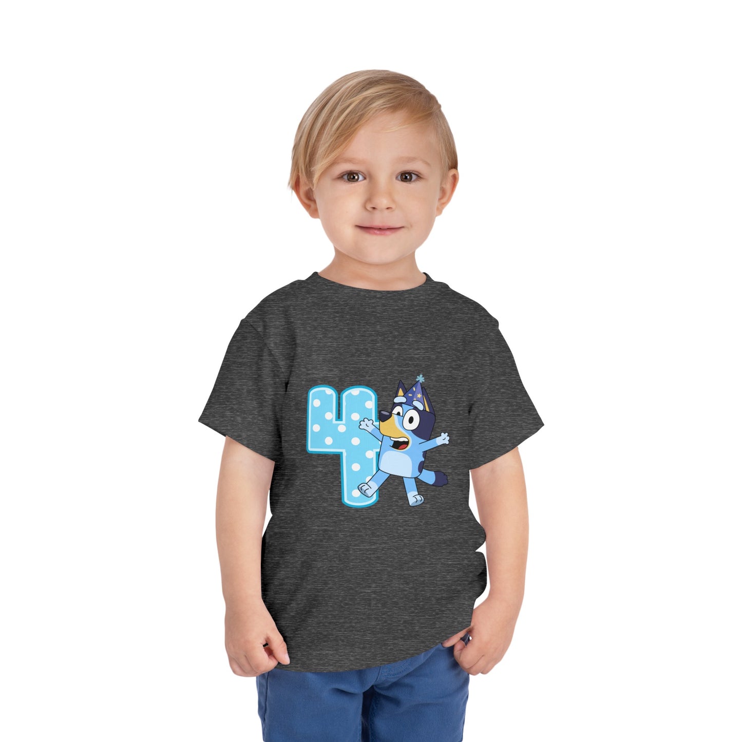#4 Birthday Toddler Short Sleeve Tee