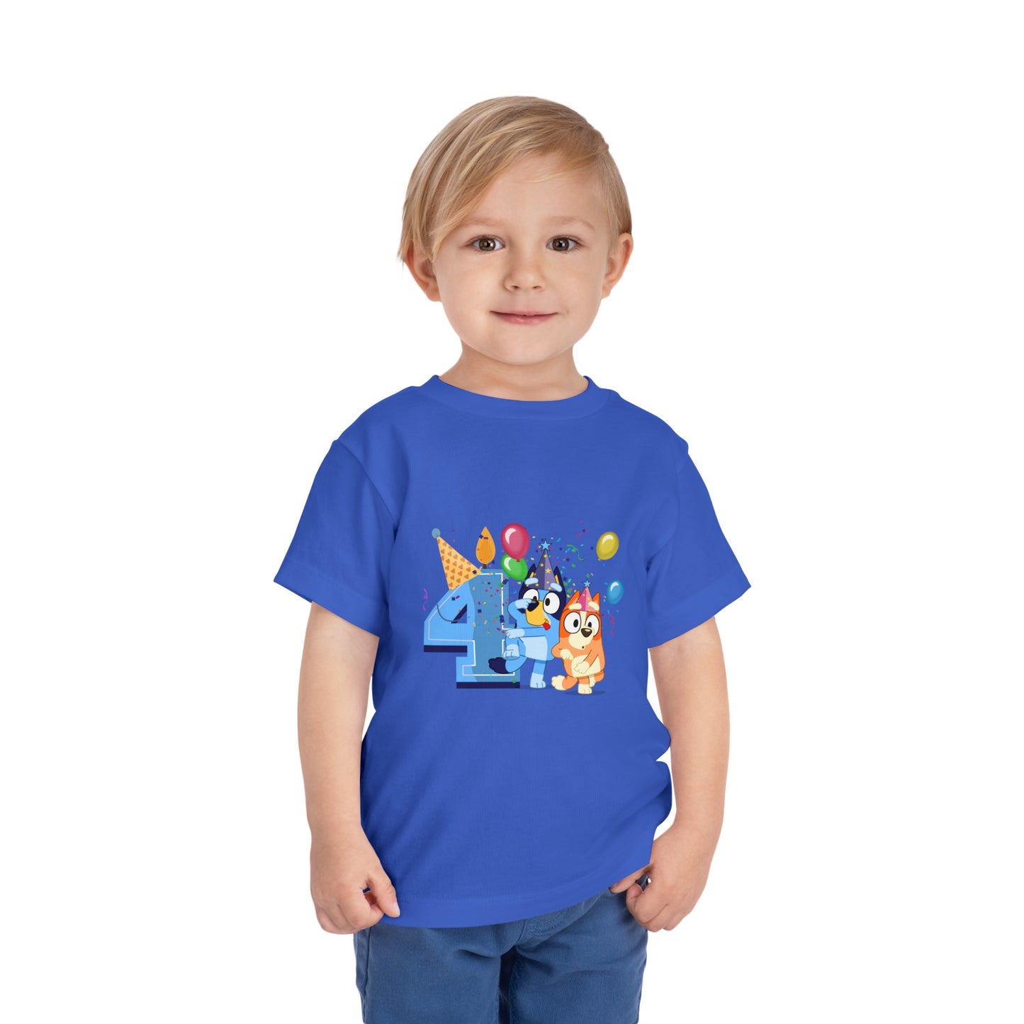 4th Birthday Toddler Short Sleeve Tee