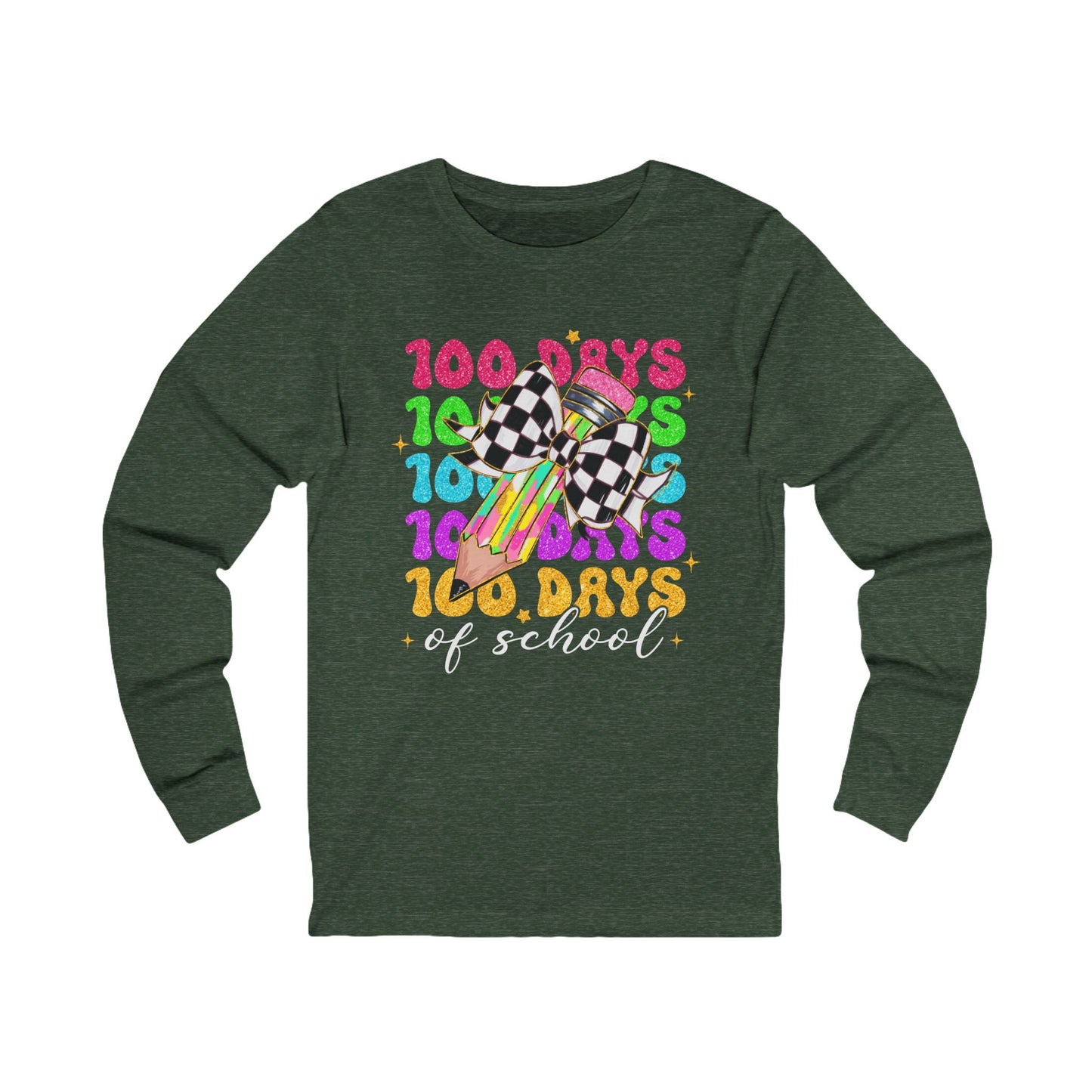100 days of School Jersey Long Sleeve Tee