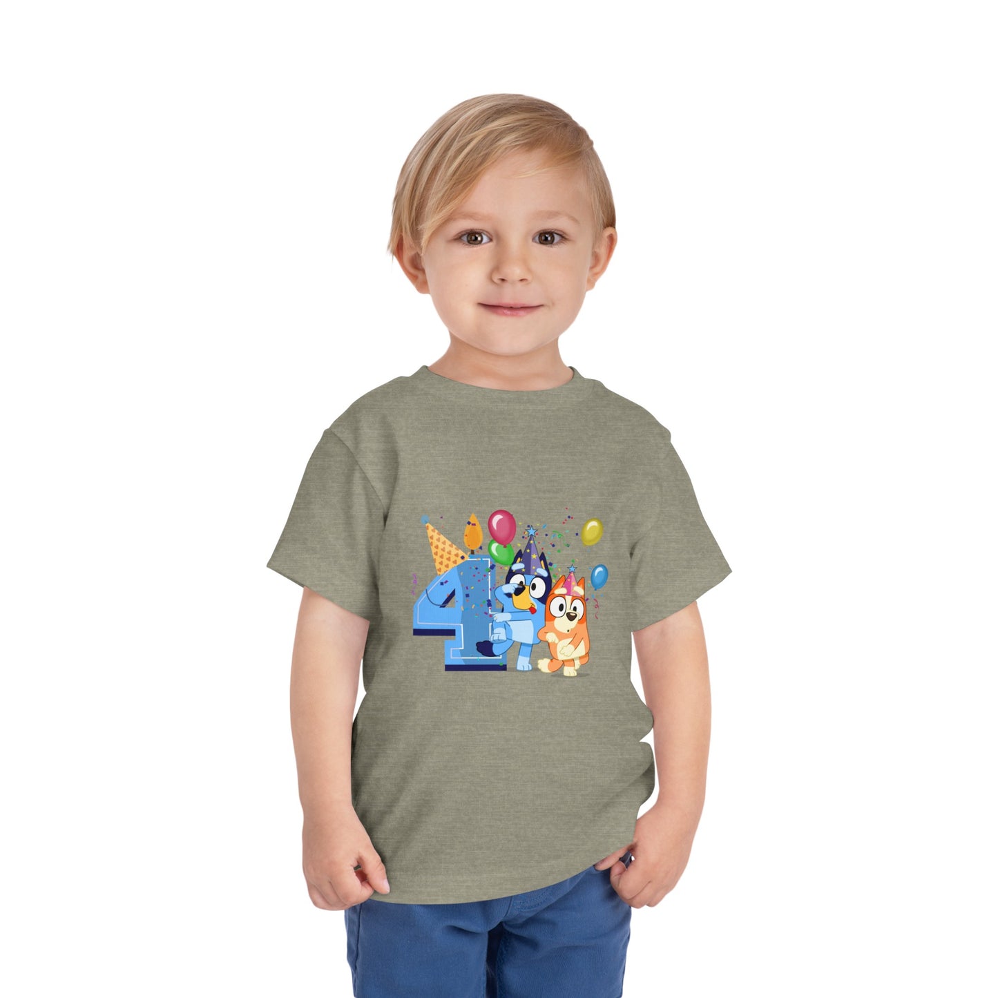 4th Birthday Toddler Short Sleeve Tee