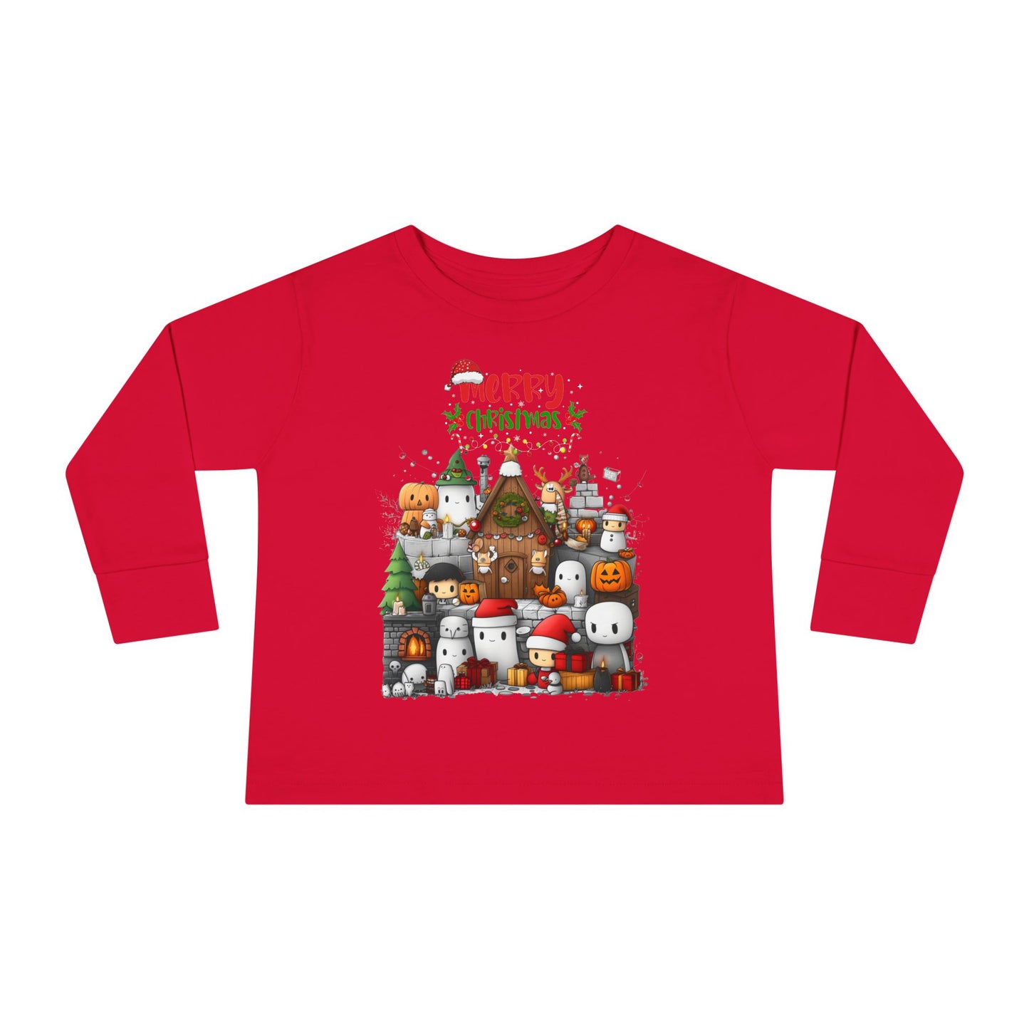 Merry Mine-craft Christmas Toddler Long Sleeve Tee