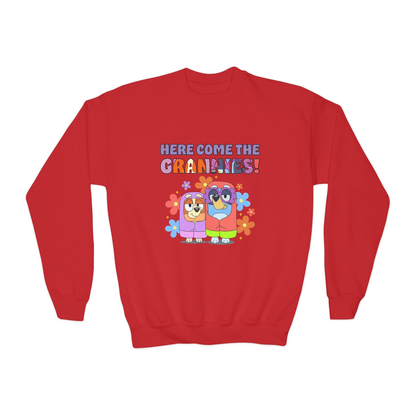Here comes the grannies Youth Crewneck Sweatshirt