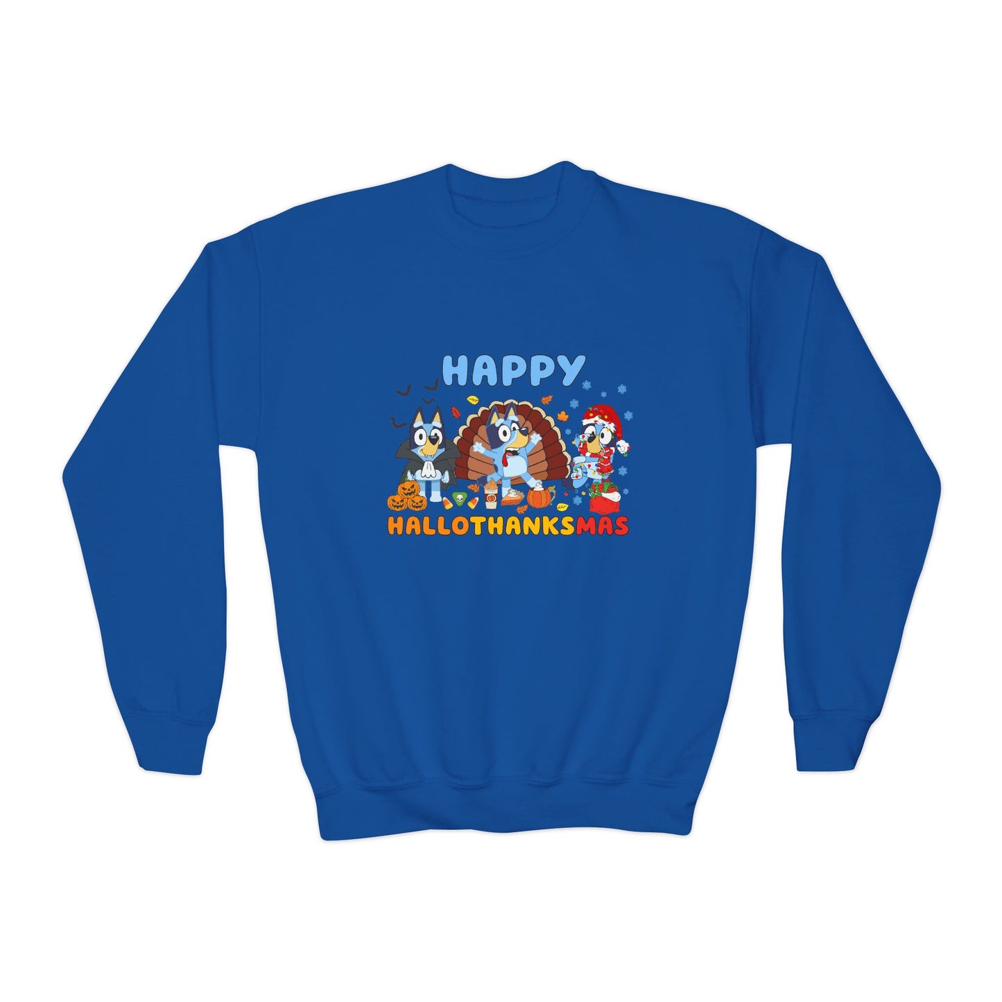 Happy Hallothanksmas Youth Crewneck Sweatshirt