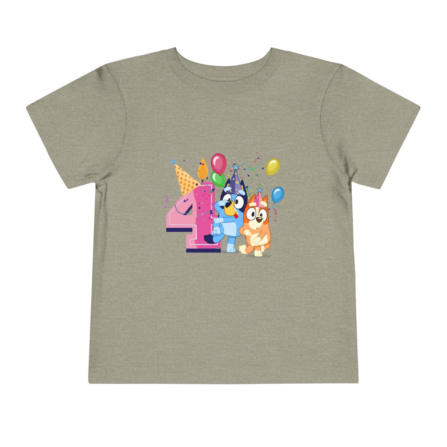 4th Birthday Toddler Short Sleeve Tee
