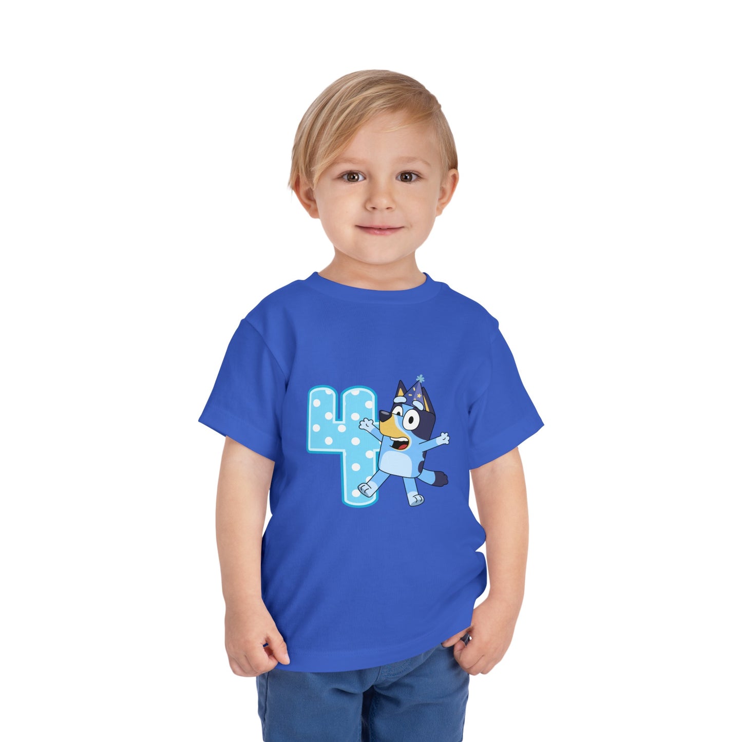 #4 Birthday Toddler Short Sleeve Tee