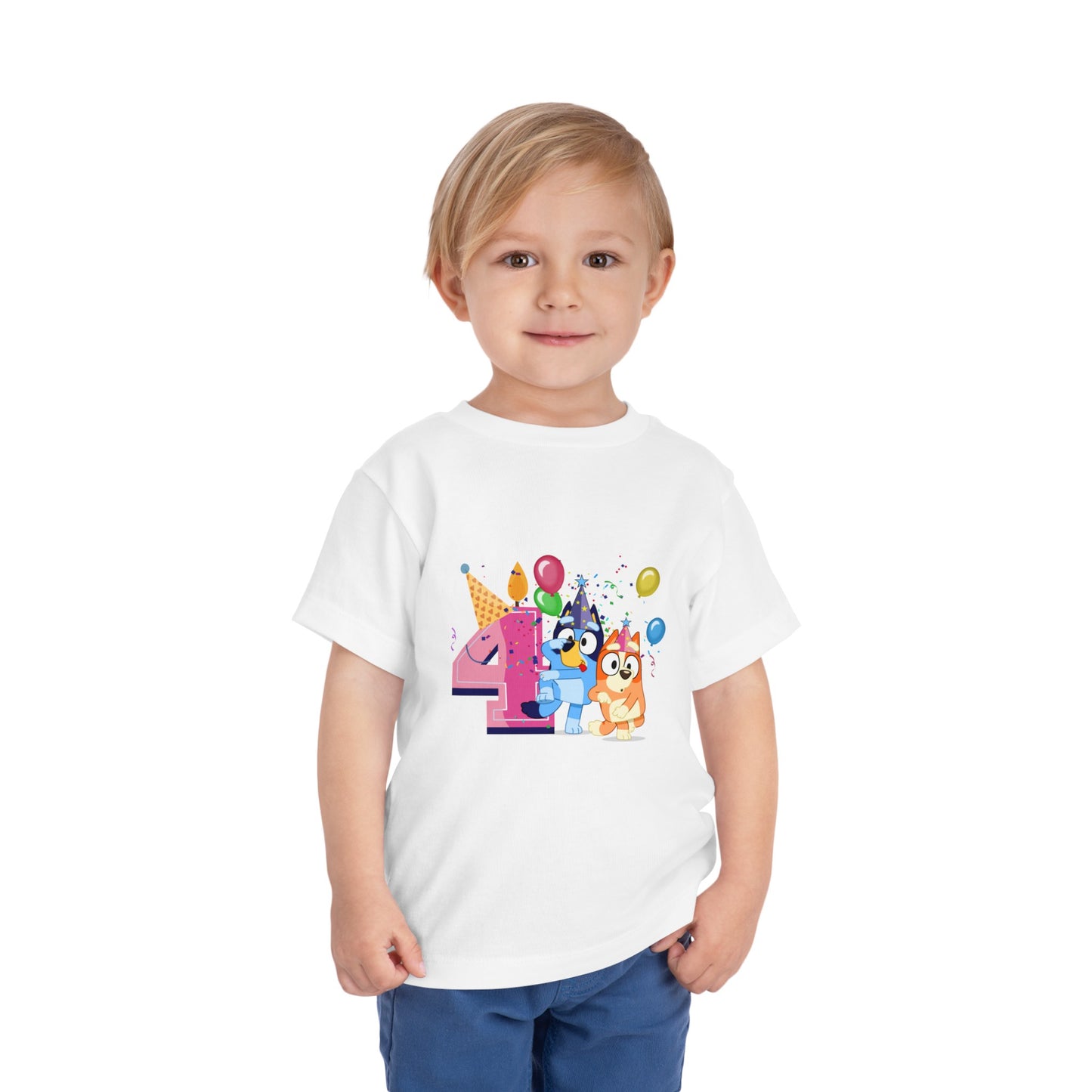 4th Birthday Toddler Short Sleeve Tee
