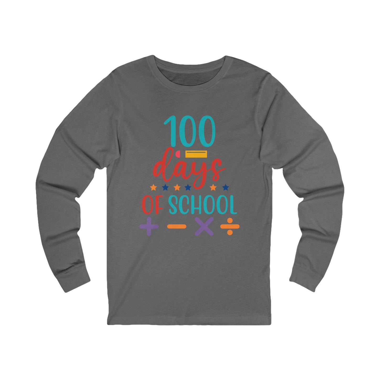 100 Days of School Jersey Long Sleeve Tee