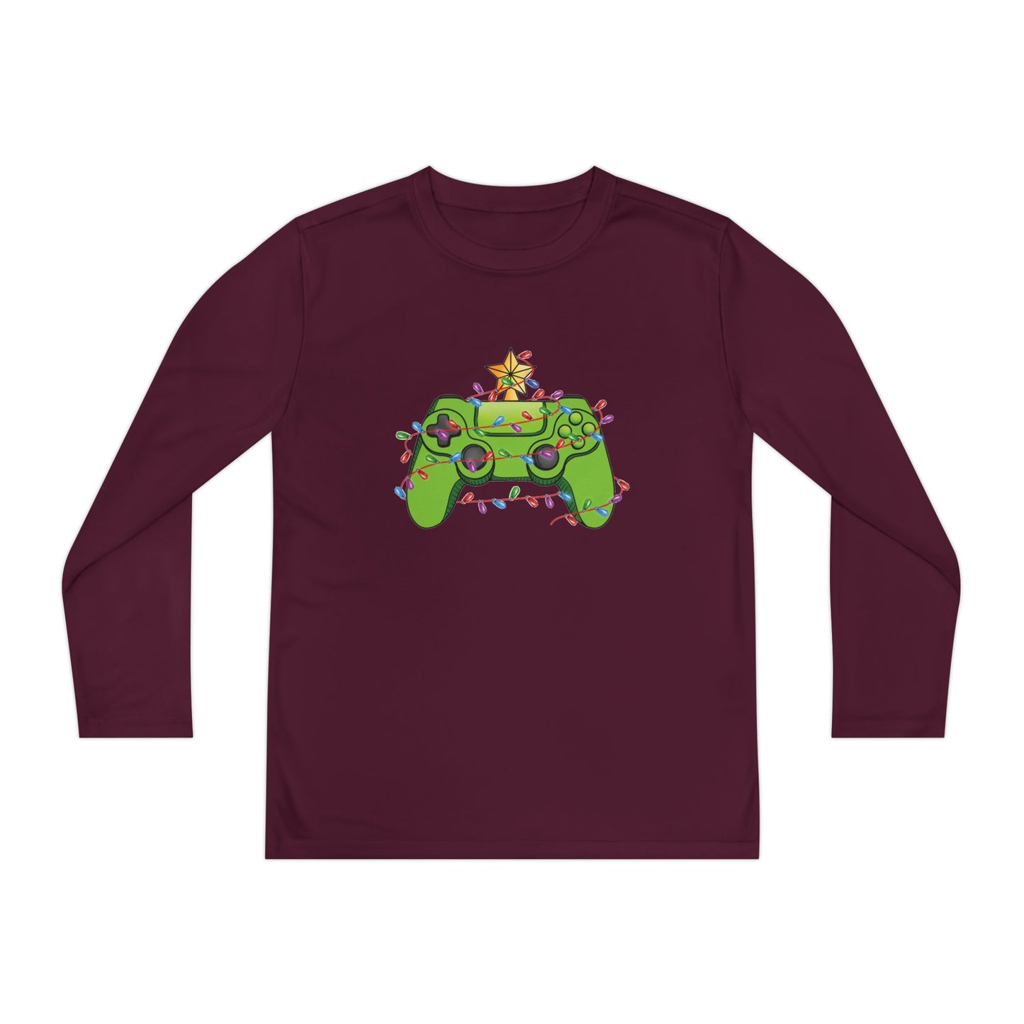 Gamer Christmas Youth Long Sleeve Competitor Tee