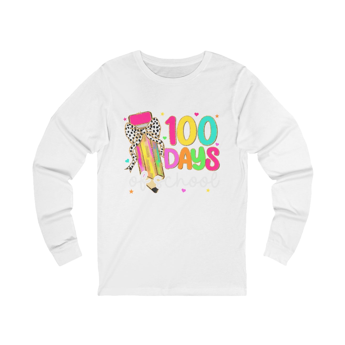 100 days of school Jersey Long Sleeve Tee