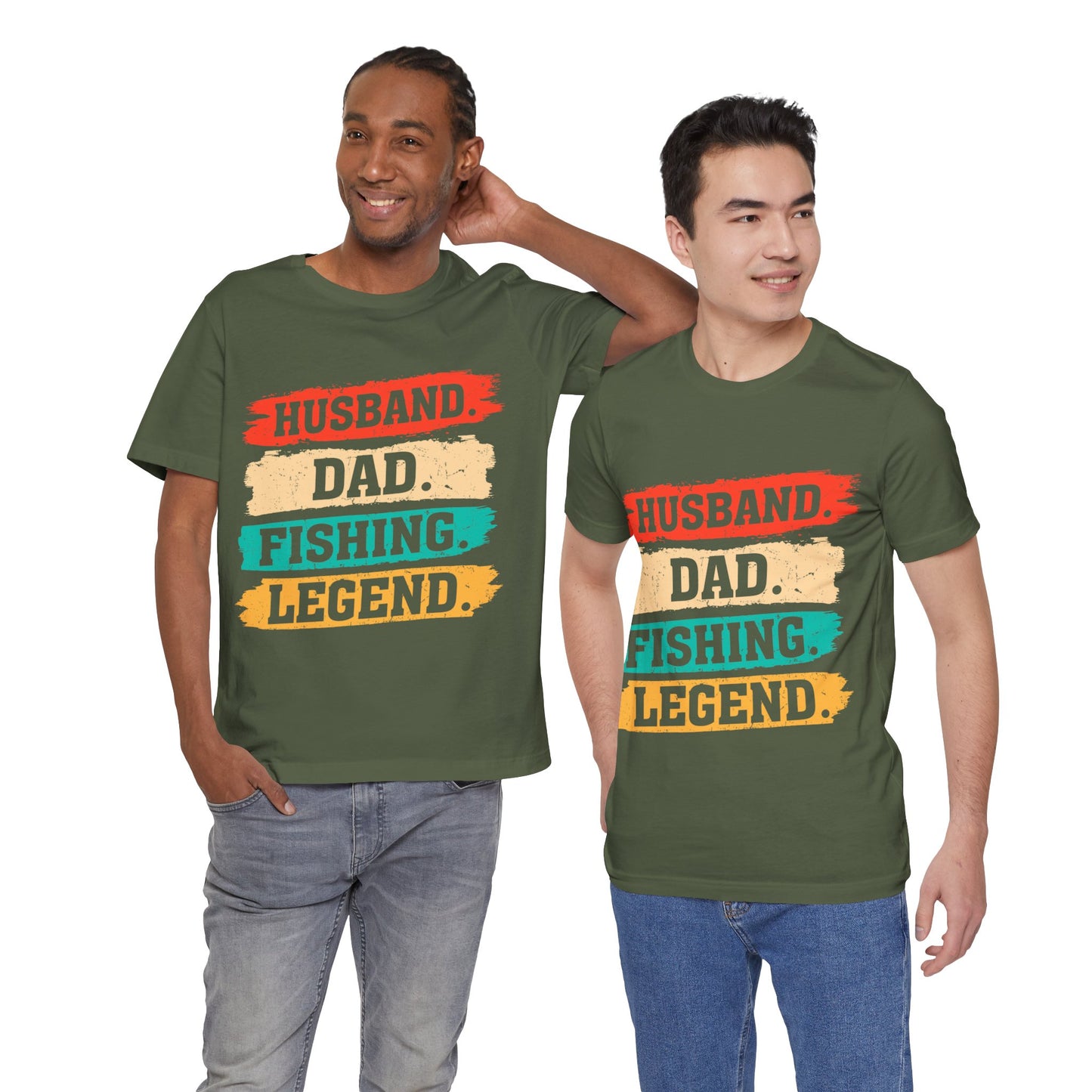 Husband Dad Fishing Legend Jersey Short Sleeve Tee