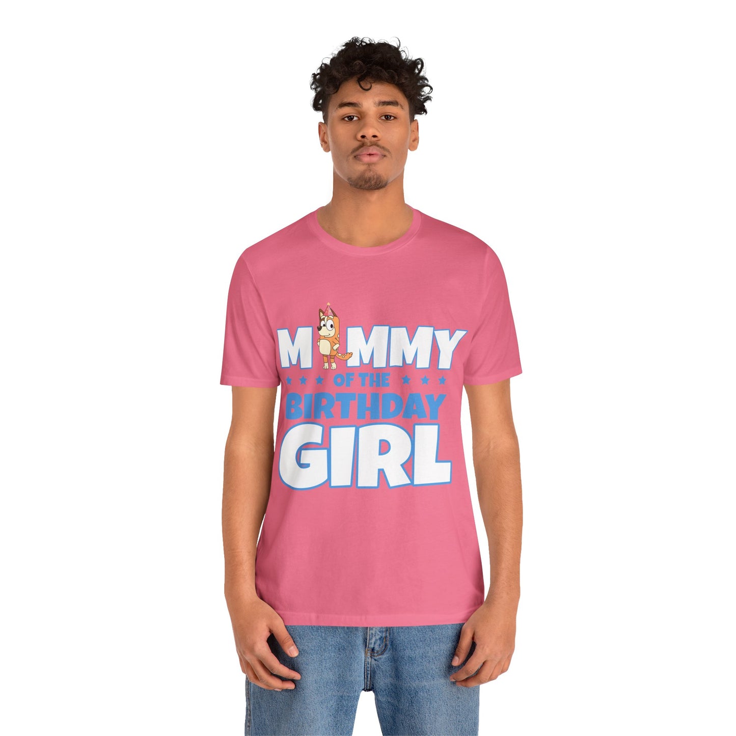 Mommy of the Birthday Girl Chilli Heeler short sleeve T-shirt