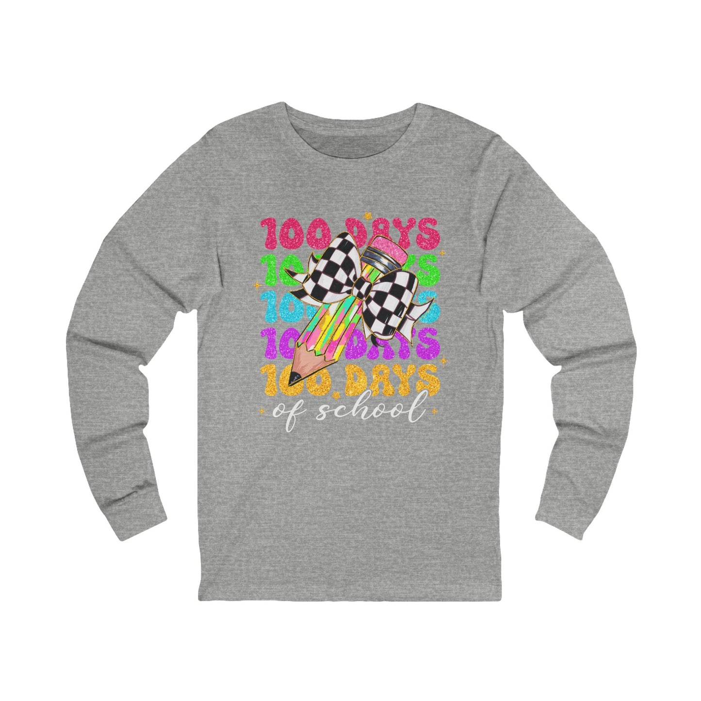 100 days of School Jersey Long Sleeve Tee
