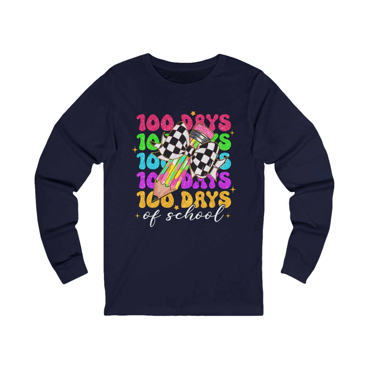 100 days of School Jersey Long Sleeve Tee