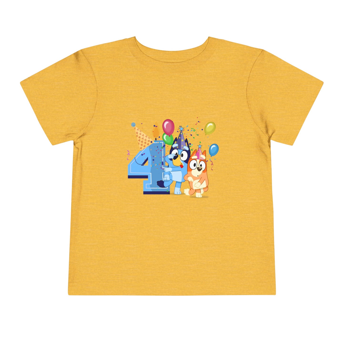 4th Birthday Toddler Short Sleeve Tee