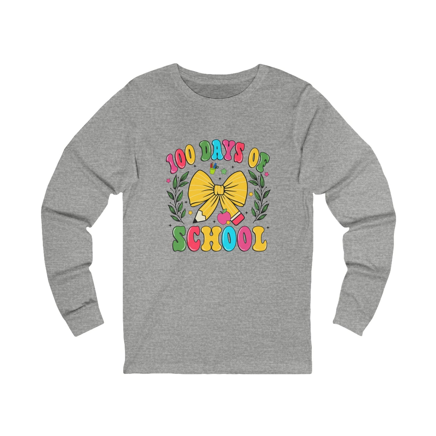 100 days of school Jersey Long Sleeve Tee