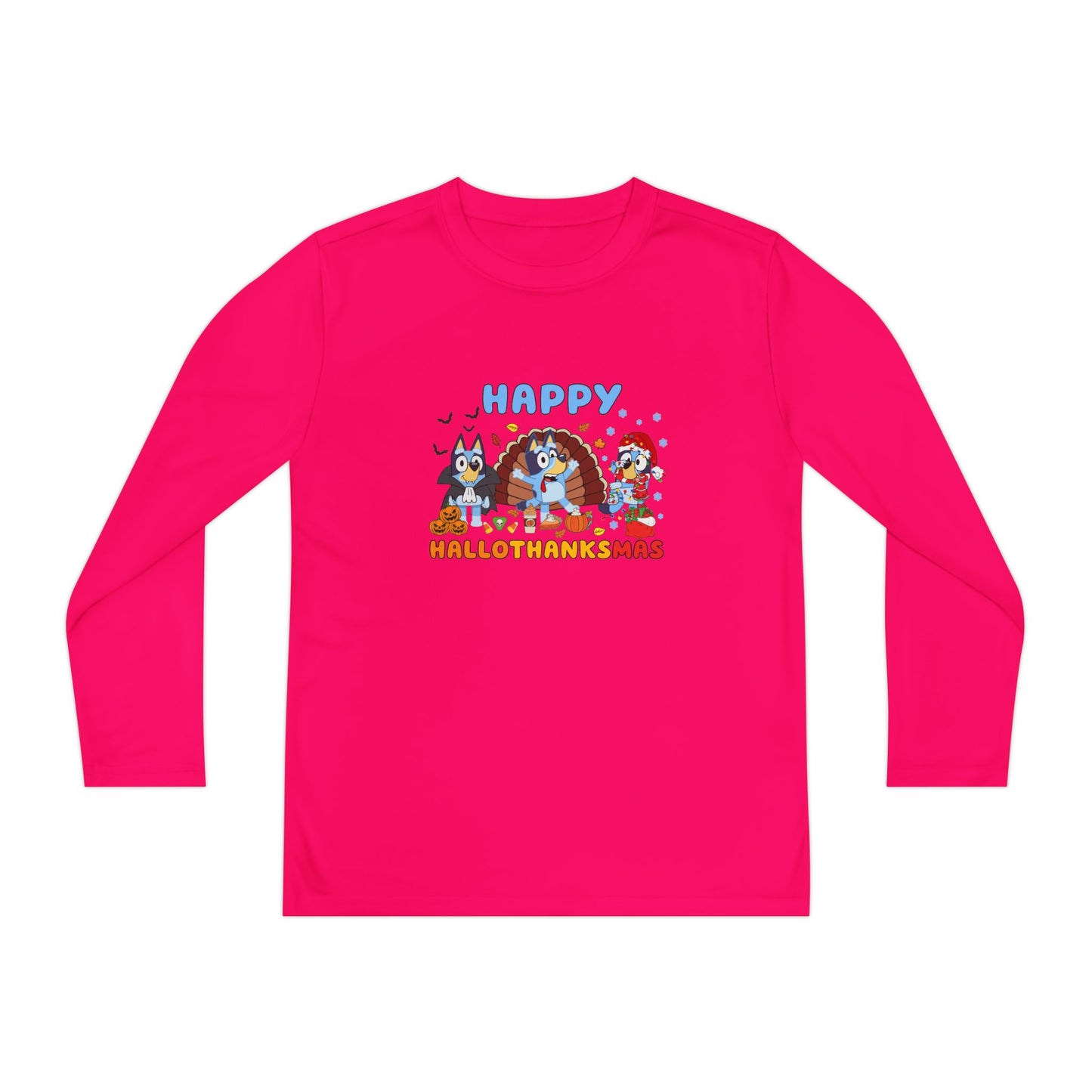 Happy Hallothanksmas Youth Long Sleeve Competitor Tee
