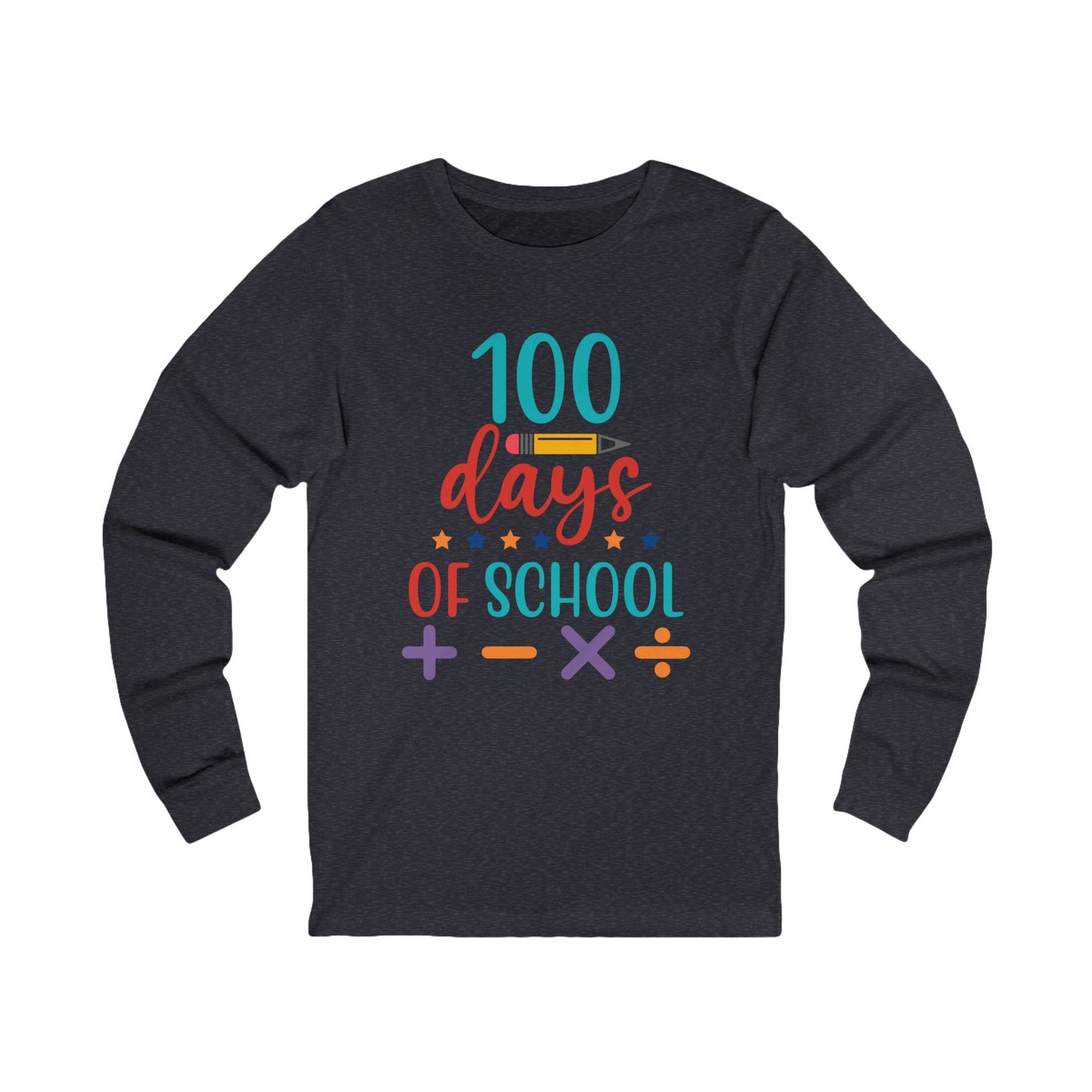 100 Days of School Jersey Long Sleeve Tee