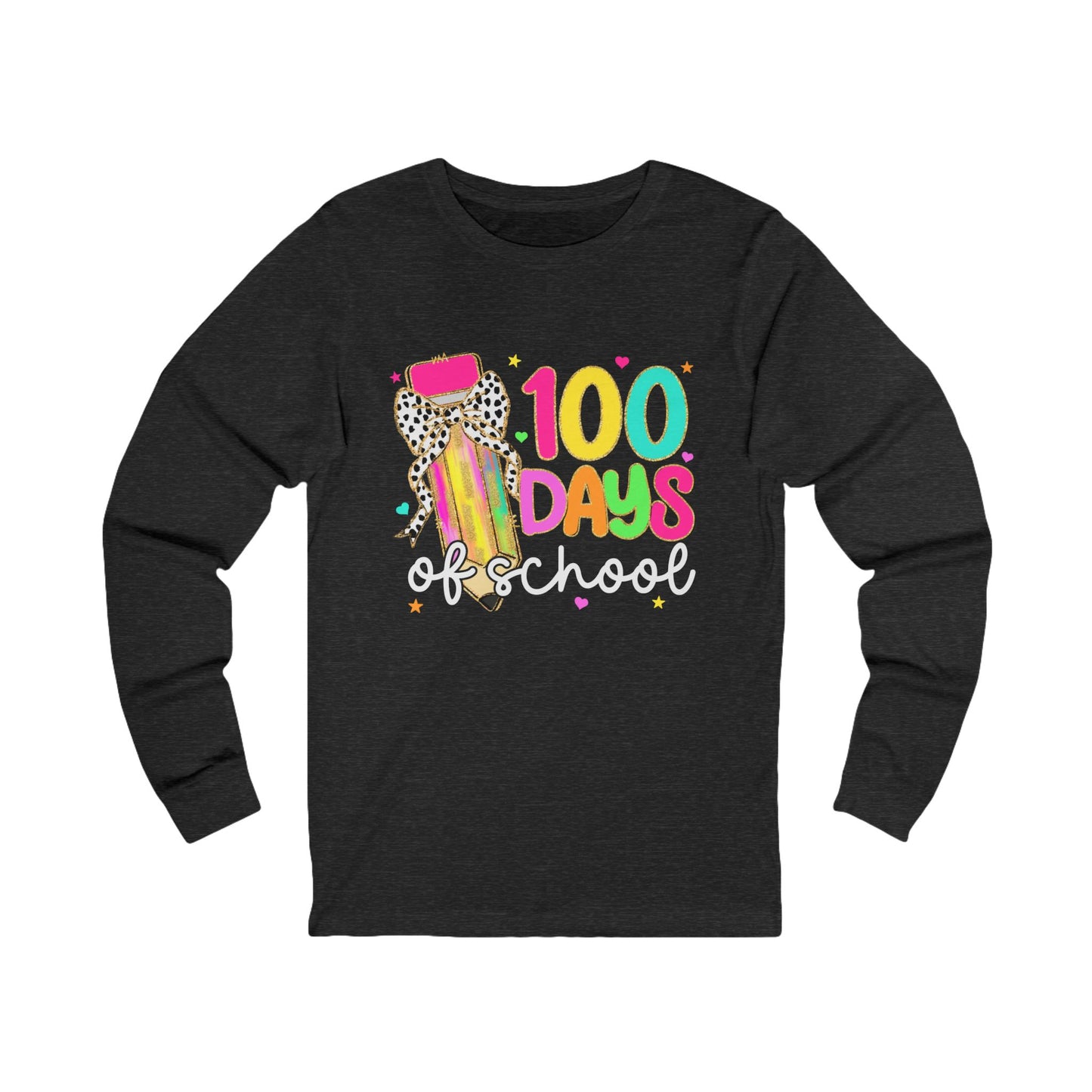 100 days of school Jersey Long Sleeve Tee