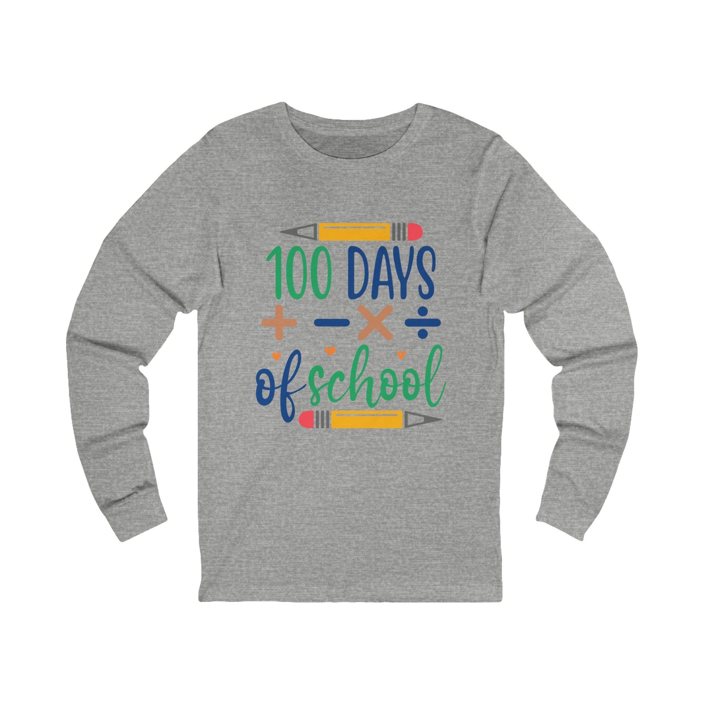 100 Days of School Jersey Long Sleeve Tee