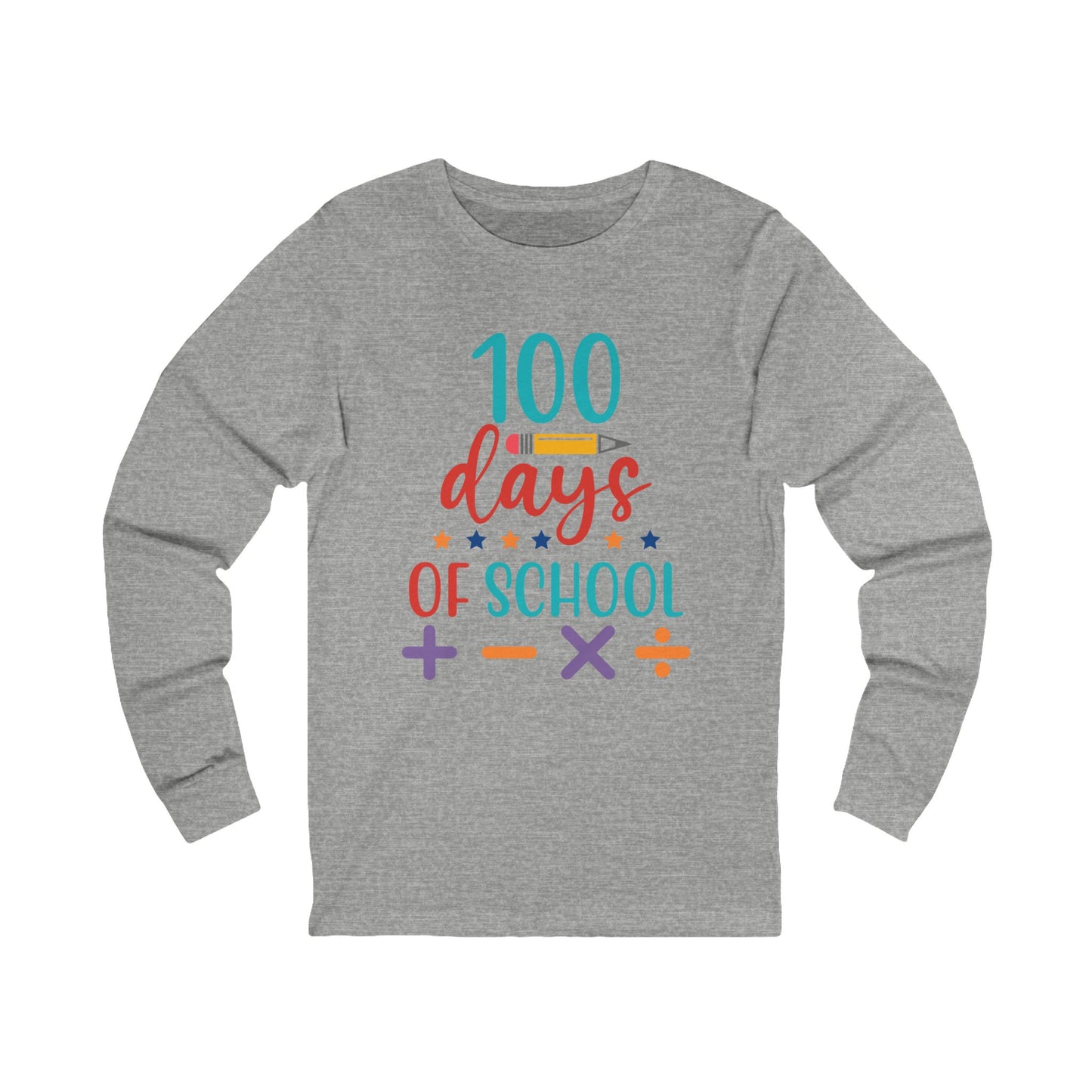 100 Days of School Jersey Long Sleeve Tee