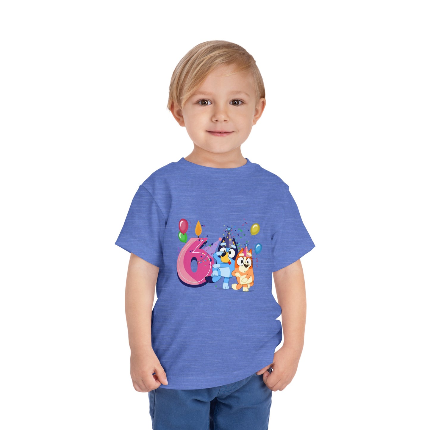 6th Birthday Toddler Short Sleeve Tee