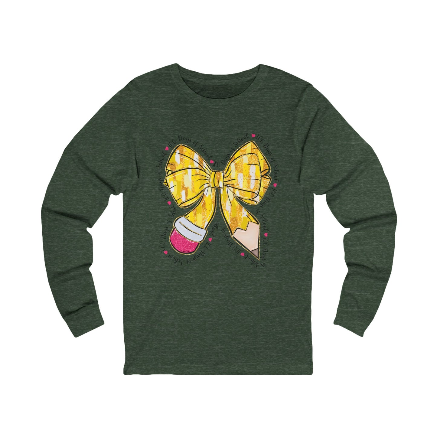 100 days of school Jersey Long Sleeve Tee