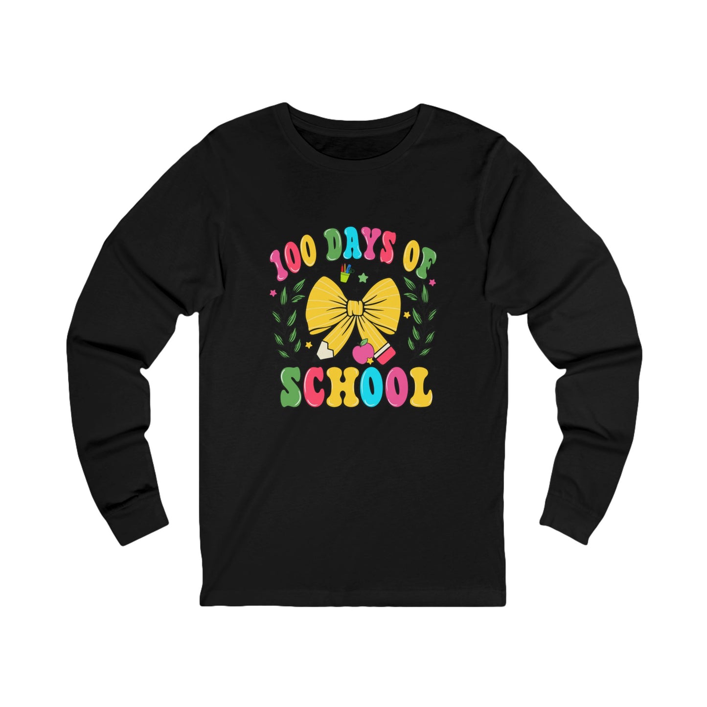 100 days of school Jersey Long Sleeve Tee