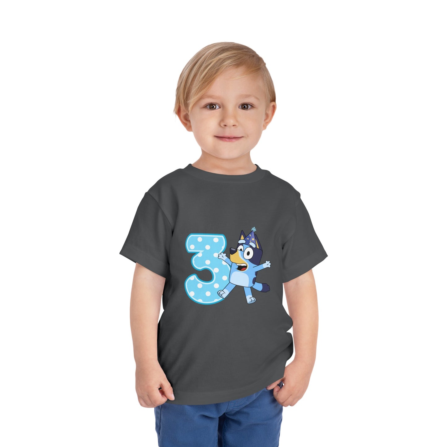 #3 Birthday Toddler Short Sleeve Tee