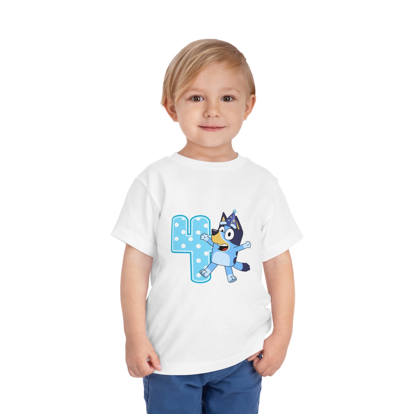 #4 Birthday Toddler Short Sleeve Tee