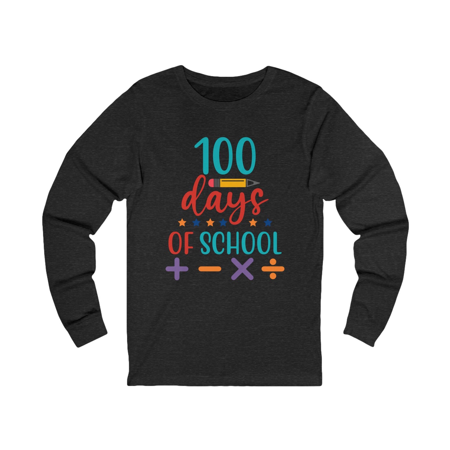 100 Days of School Jersey Long Sleeve Tee