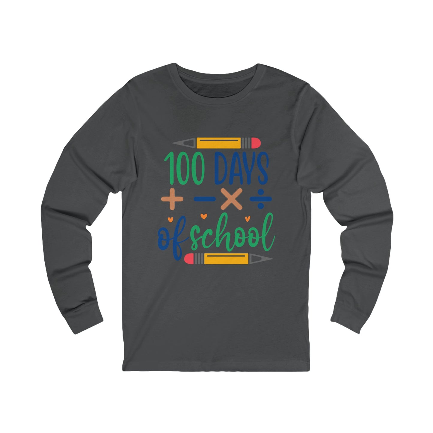100 Days of School Jersey Long Sleeve Tee