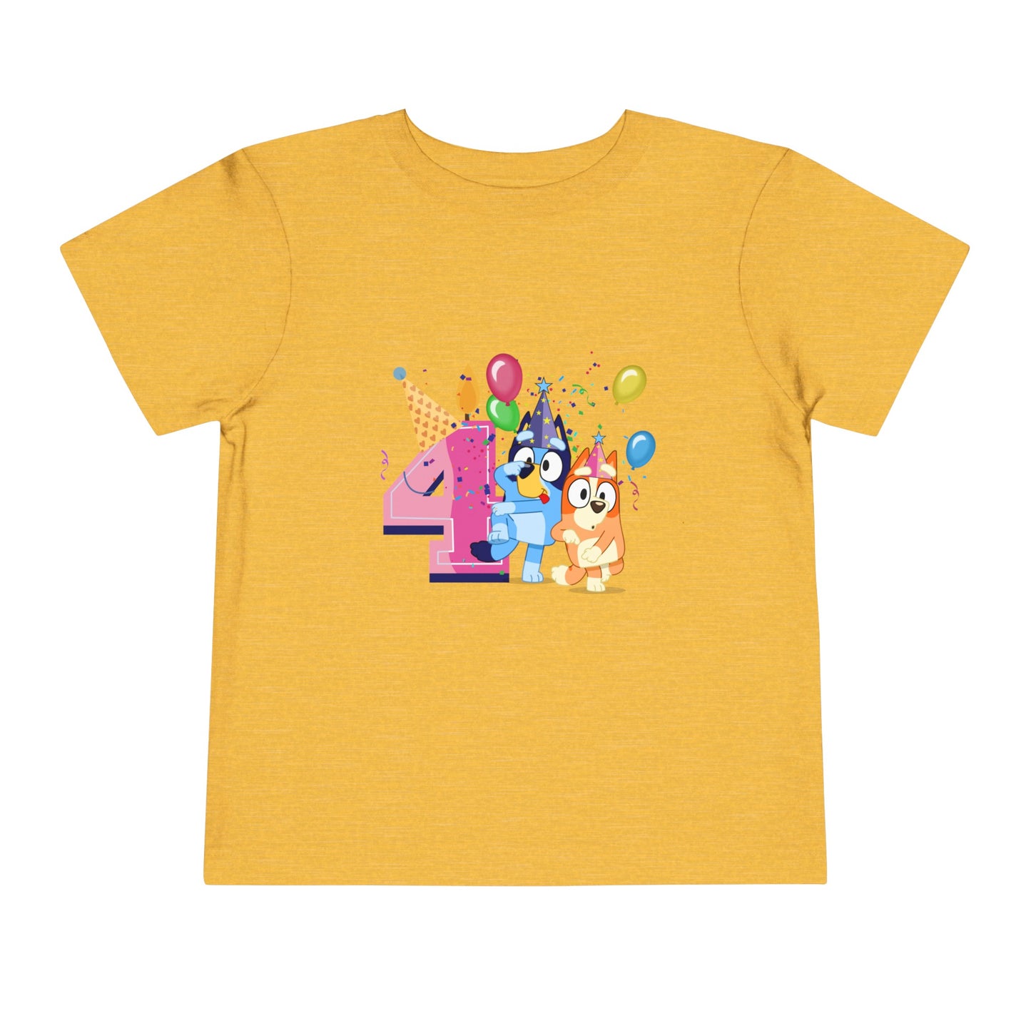4th Birthday Toddler Short Sleeve Tee