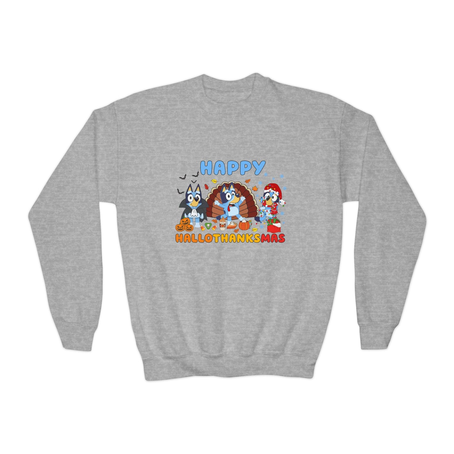 Happy Hallothanksmas Youth Crewneck Sweatshirt