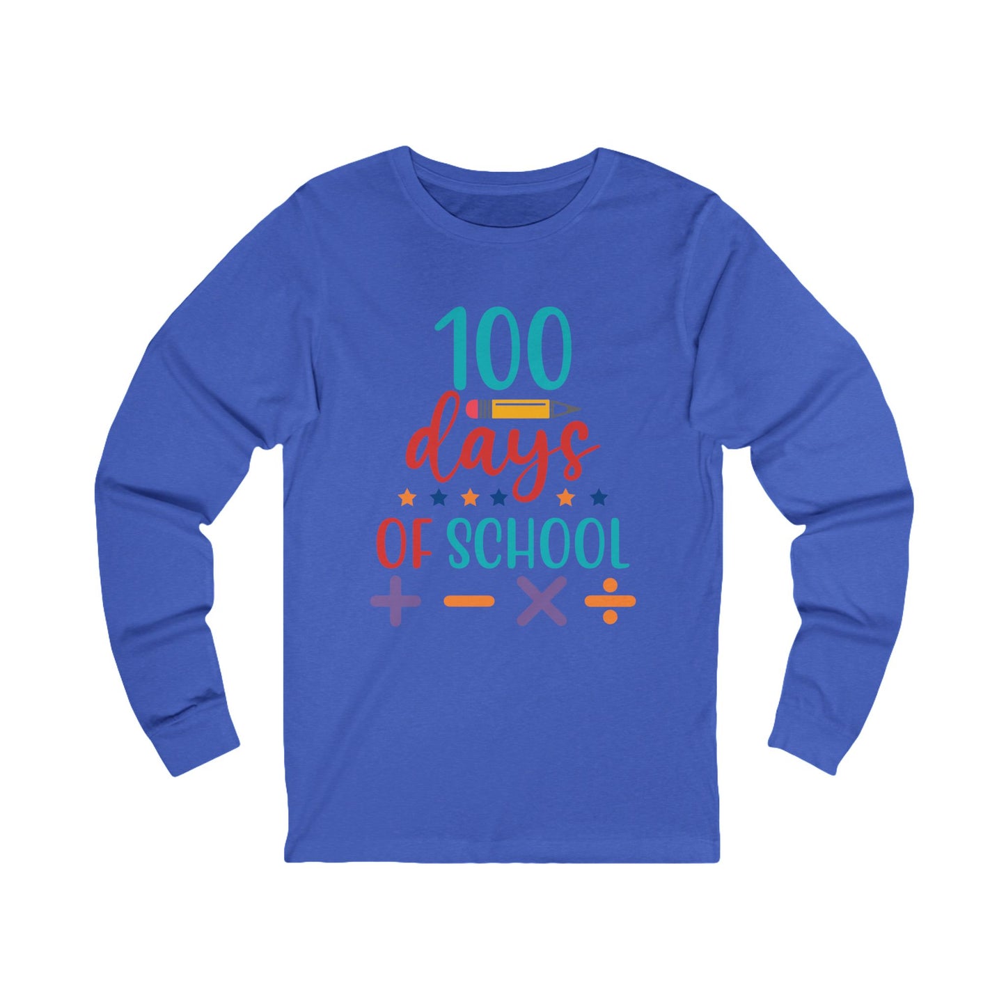 100 Days of School Jersey Long Sleeve Tee
