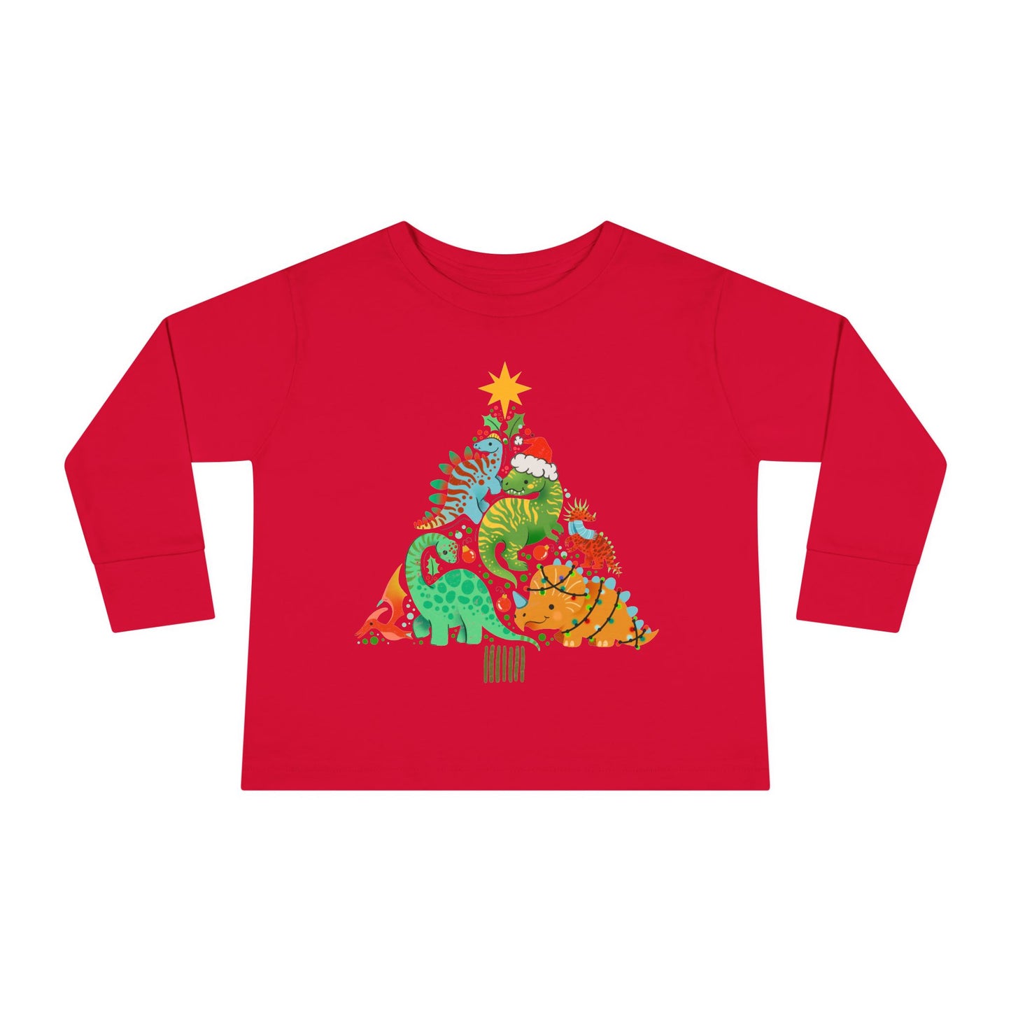 Dino christmas Toddler Long Sleeve Tee