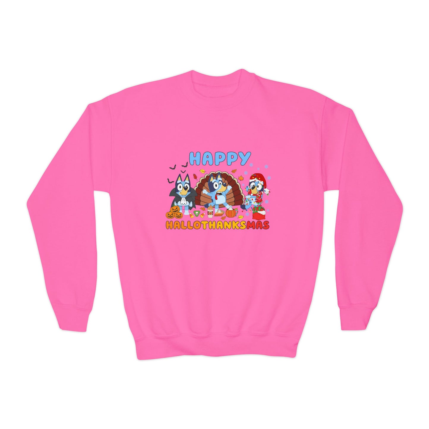 Happy Hallothanksmas Youth Crewneck Sweatshirt