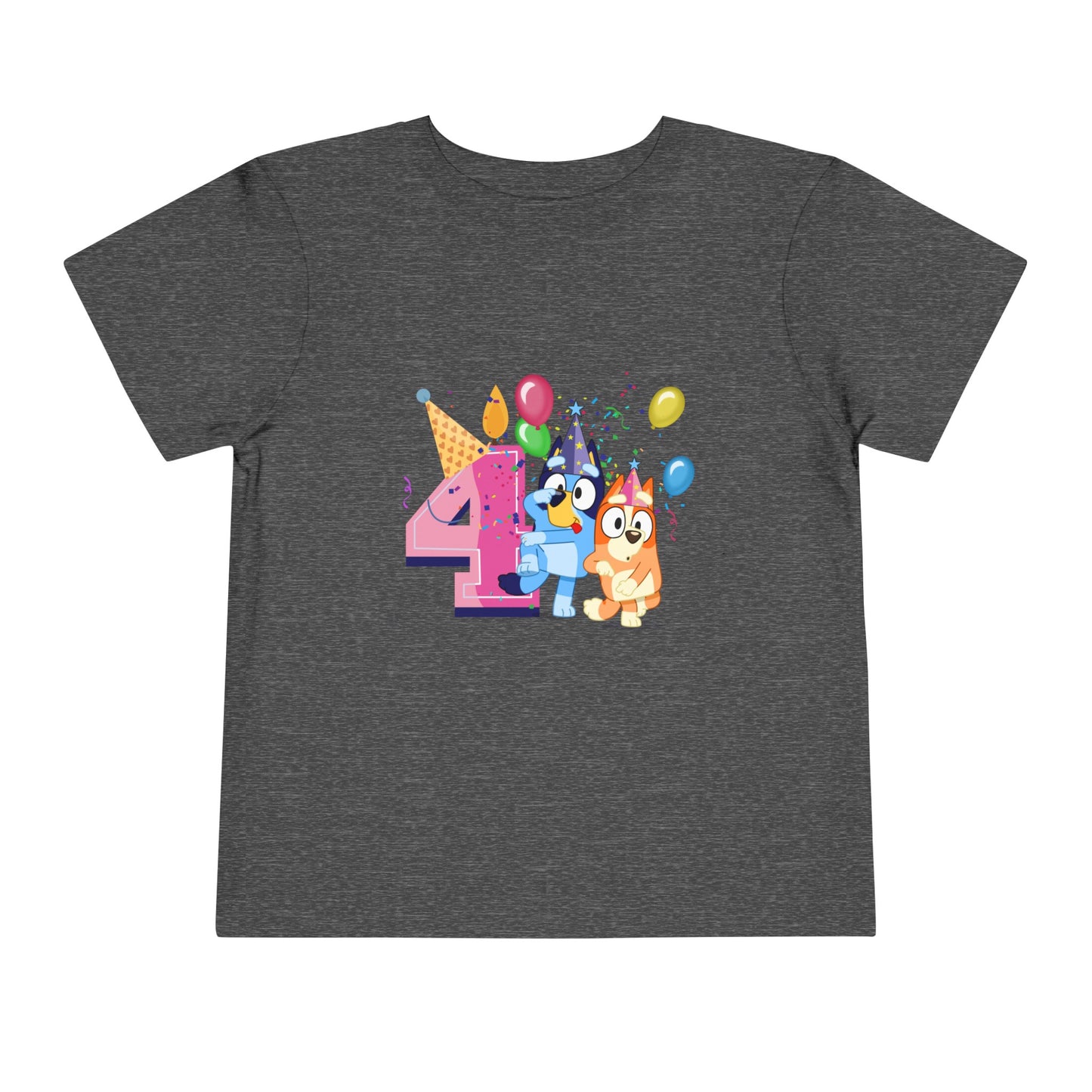 4th Birthday Toddler Short Sleeve Tee