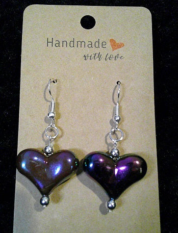 black iridescent heart