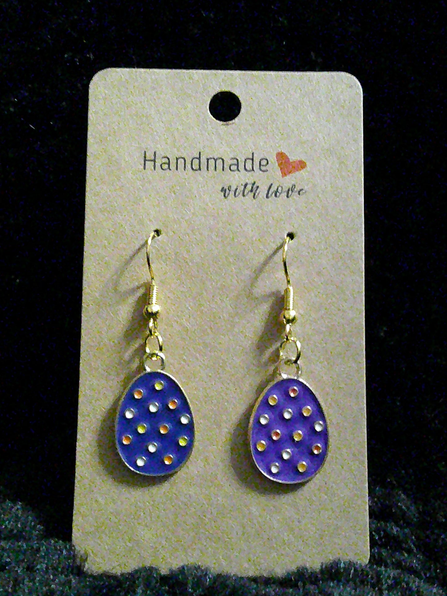 Blue egg with polka dots