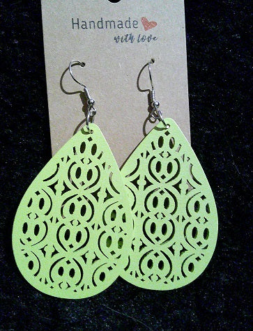 Boho teardrop lime green