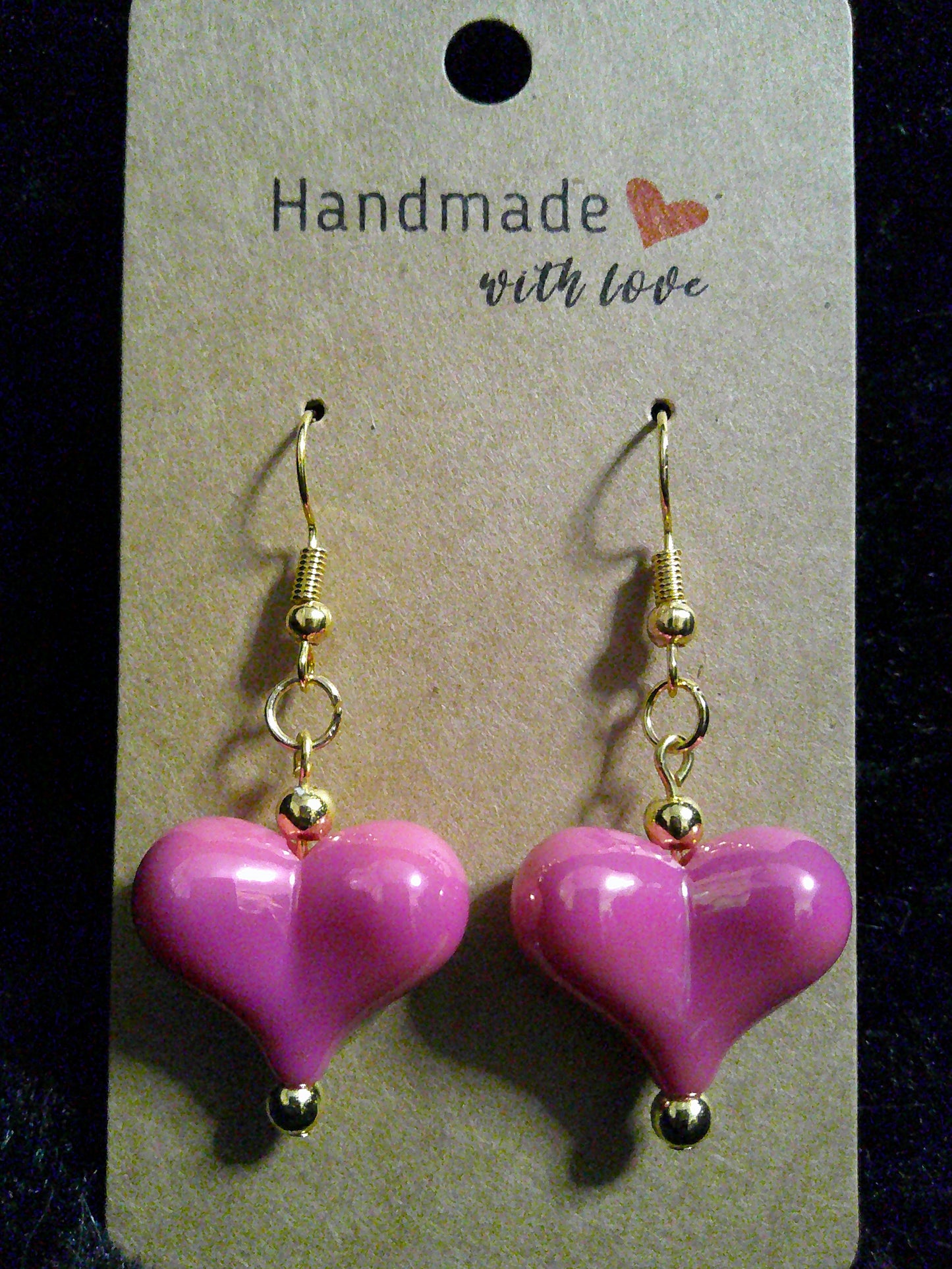 Hot pink bead heart