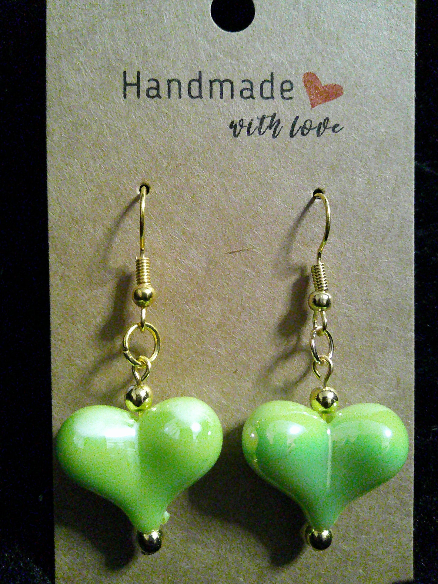 Lime green bead heart