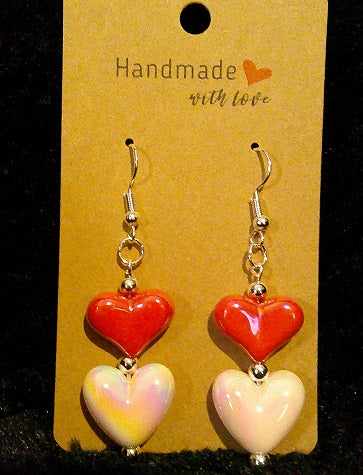 red heart on pearl heart