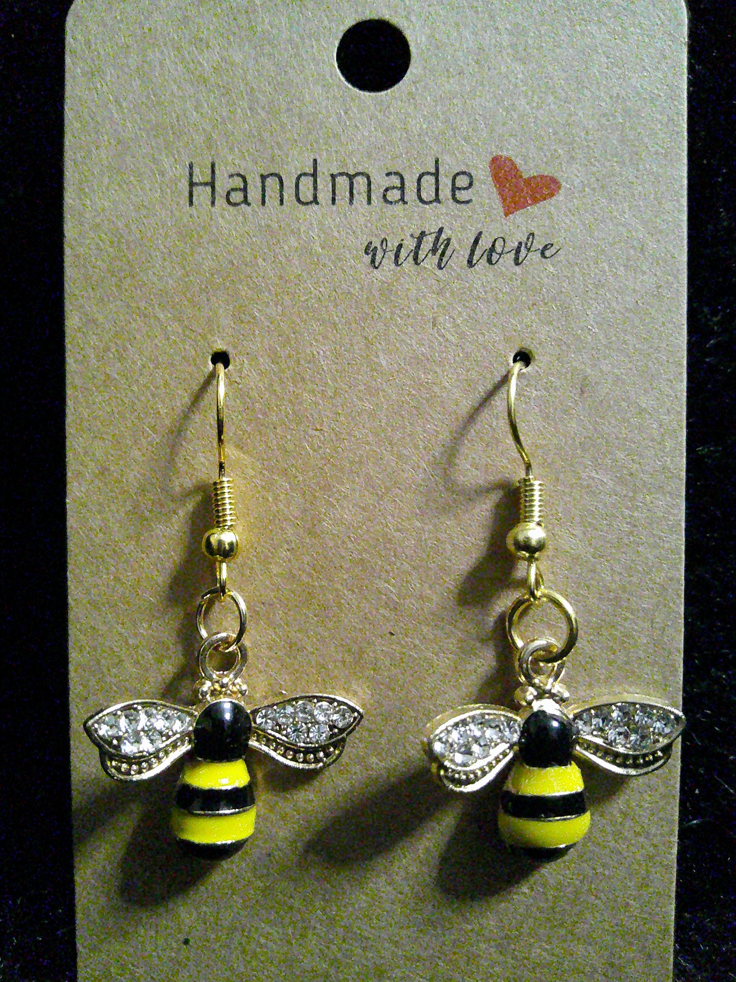 Gold rhinestone bee